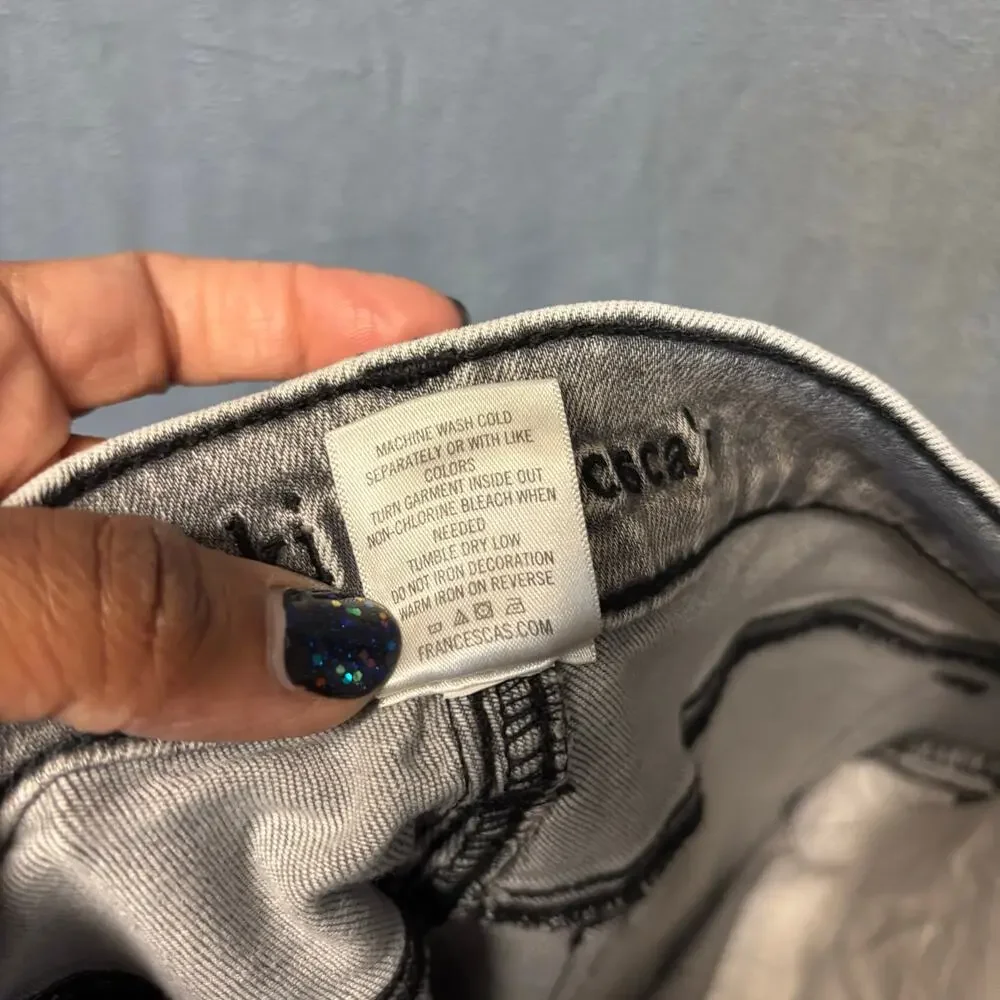 Franki by Francesca’s Girls Gray Star Embellished Jeans Size 14 Y2K Aesthetic